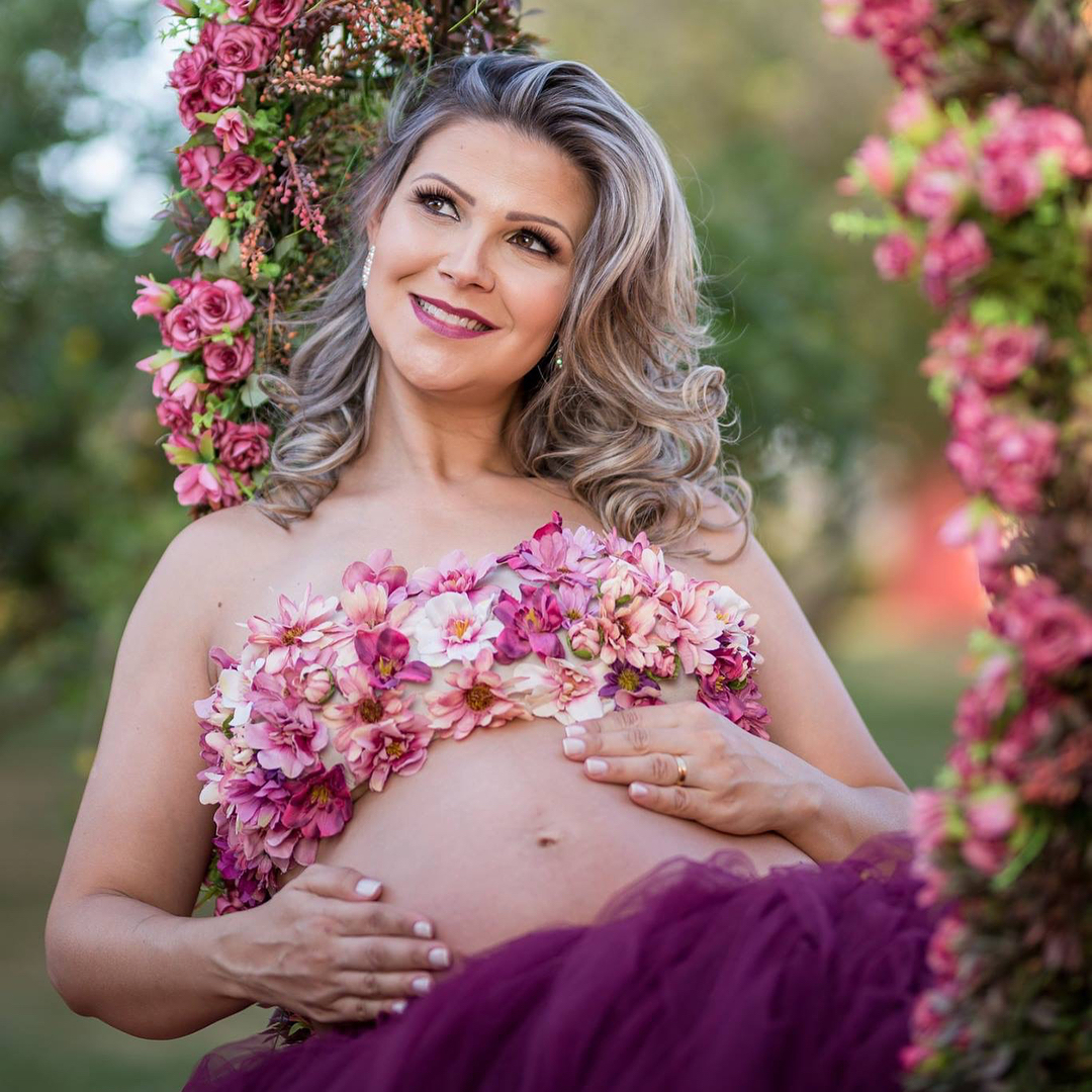 Gestante Rosa Flores Rosas Casal